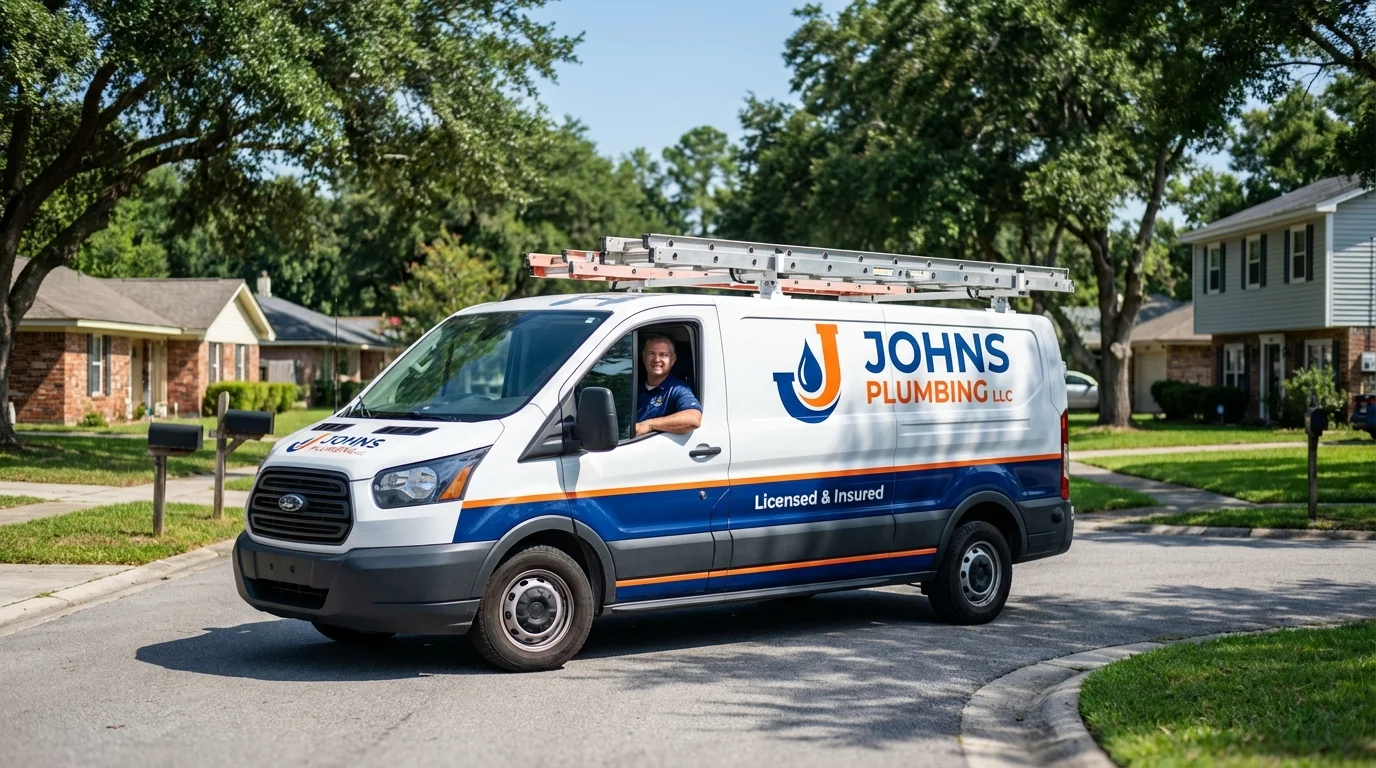 Johns Plumbing LLC service van in Kewaunee, WI